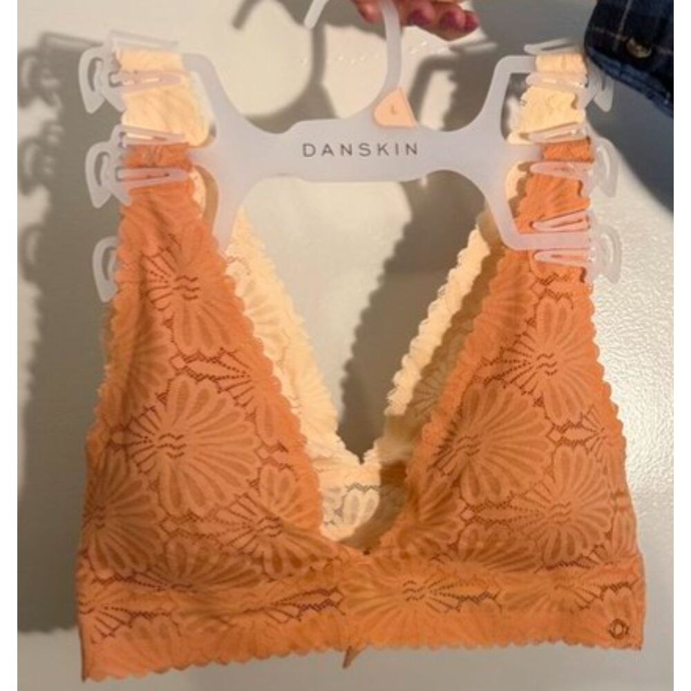 NWT Super cute 2pc Danskin bralette set size L NWT cream and russet